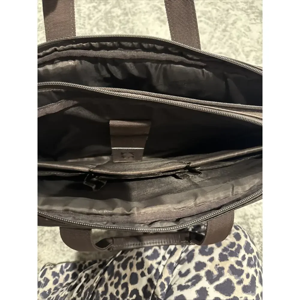 Kenneth Cole Reaction Brown Leather Briefcase Laptop Messenger Bag